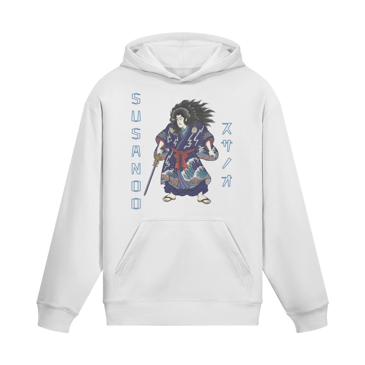 Hoodie Japonês Susanoo Storm God Folclore Tradicional do Japão Branco | Tengura Store