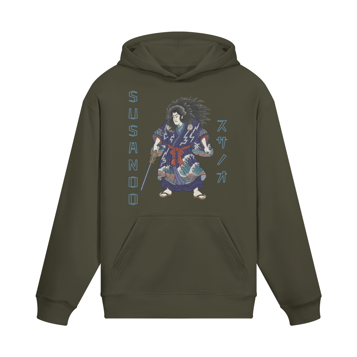 Susanoo Storm God Japanese Hoodie Traditional Japan Folklore Charcoal Grey | Tengura Store