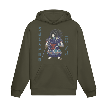 Susanoo Storm God Japanese Hoodie Traditional Japan Folklore Charcoal Grey | Tengura Store