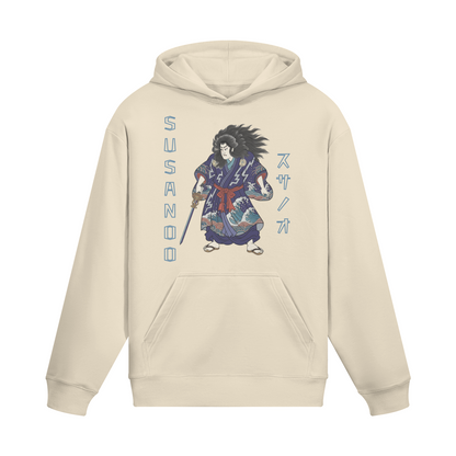Susanoo Storm God Japanese Hoodie Traditional Japan Folklore Beige | Tengura Store