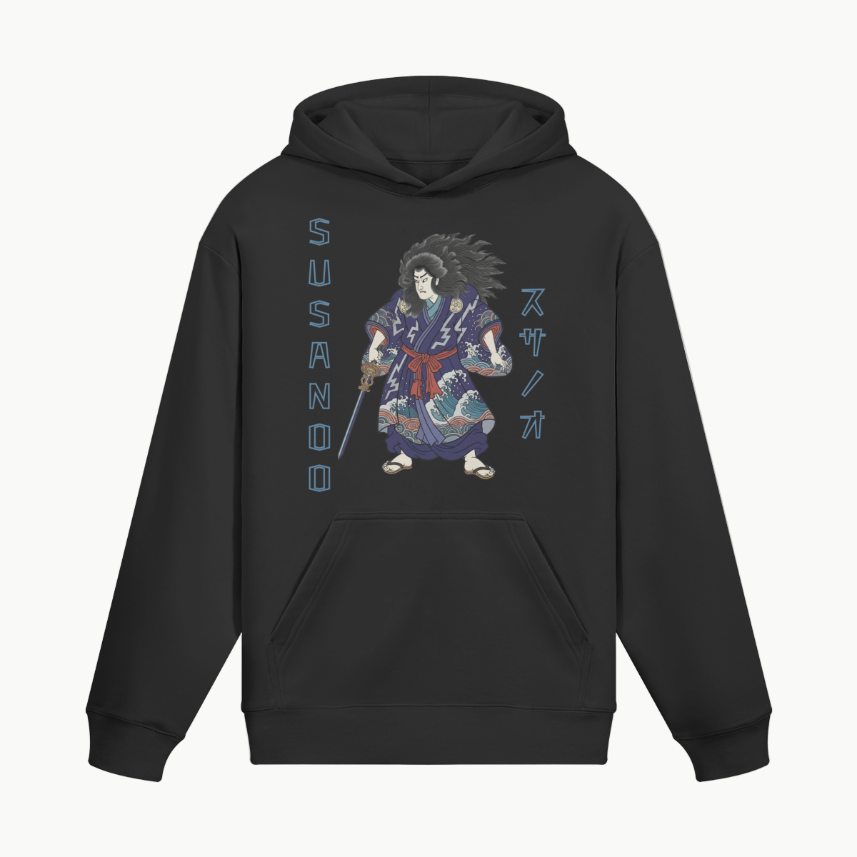 Susanoo Storm God Japanese Hoodie Traditional Japan Folklore Black | Tengura Store