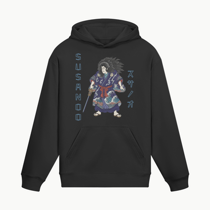 Susanoo Storm God Japanese Hoodie Traditional Japan Folklore Black | Tengura Store