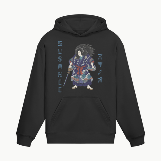 Susanoo Storm God Japanese Hoodie Traditional Japan Folklore Black | Tengura Store