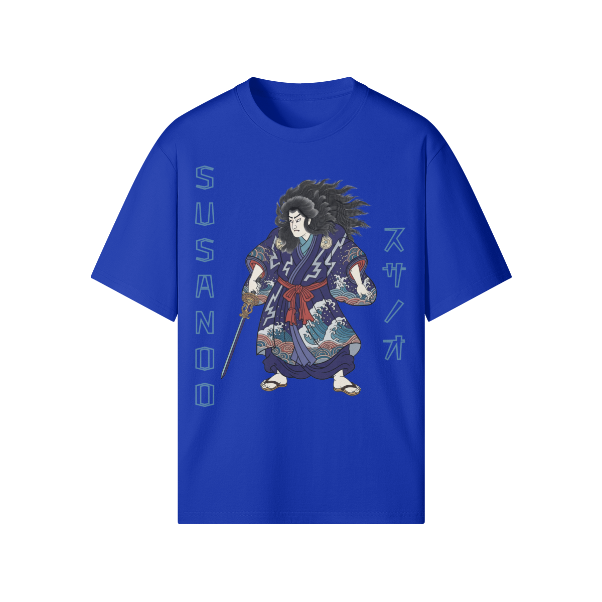 Japanese T-shirt Susanoo Storm God of Seas and Thunder Fun Blue | Tengura Store