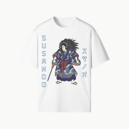 Japanese T-shirt Susanoo Storm God of Seas and Thunder White | Tengura Store