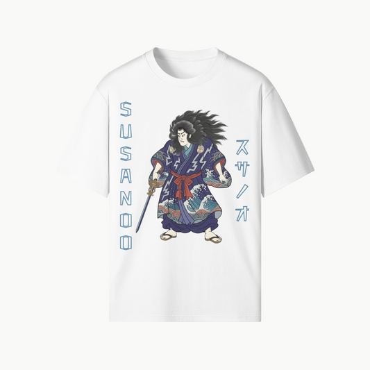 Japanese T-shirt Susanoo Storm God of Seas and Thunder White | Tengura Store