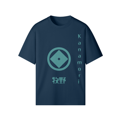 Kanamori Clan Japanese T-shirt Samurai Crest Indigo Blue | Tengura Store