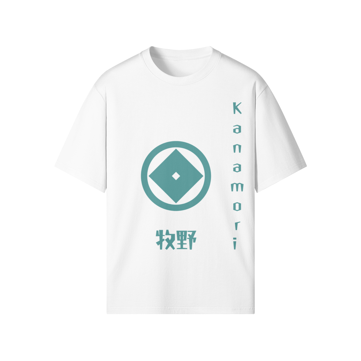 T-shirt Japonês Kanamori Clan Samurai Crest Branco | Tengura Store