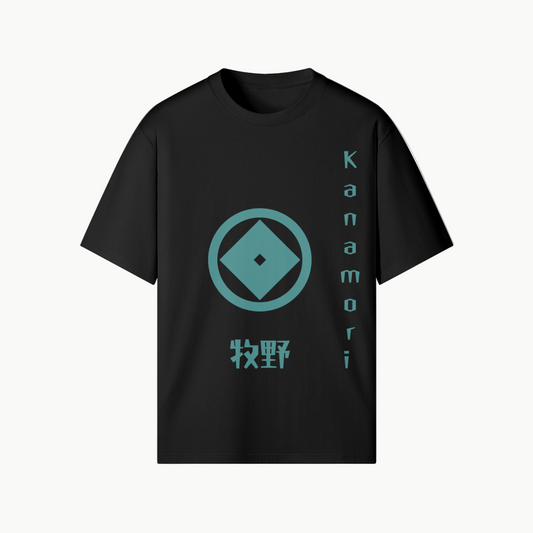 Kanamori Clan Japanese T-shirt Samurai Crest Black | Tengura Store