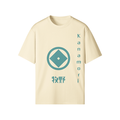 Kanamori Clan Japanese T-shirt Samurai Crest Beige | Tengura Store