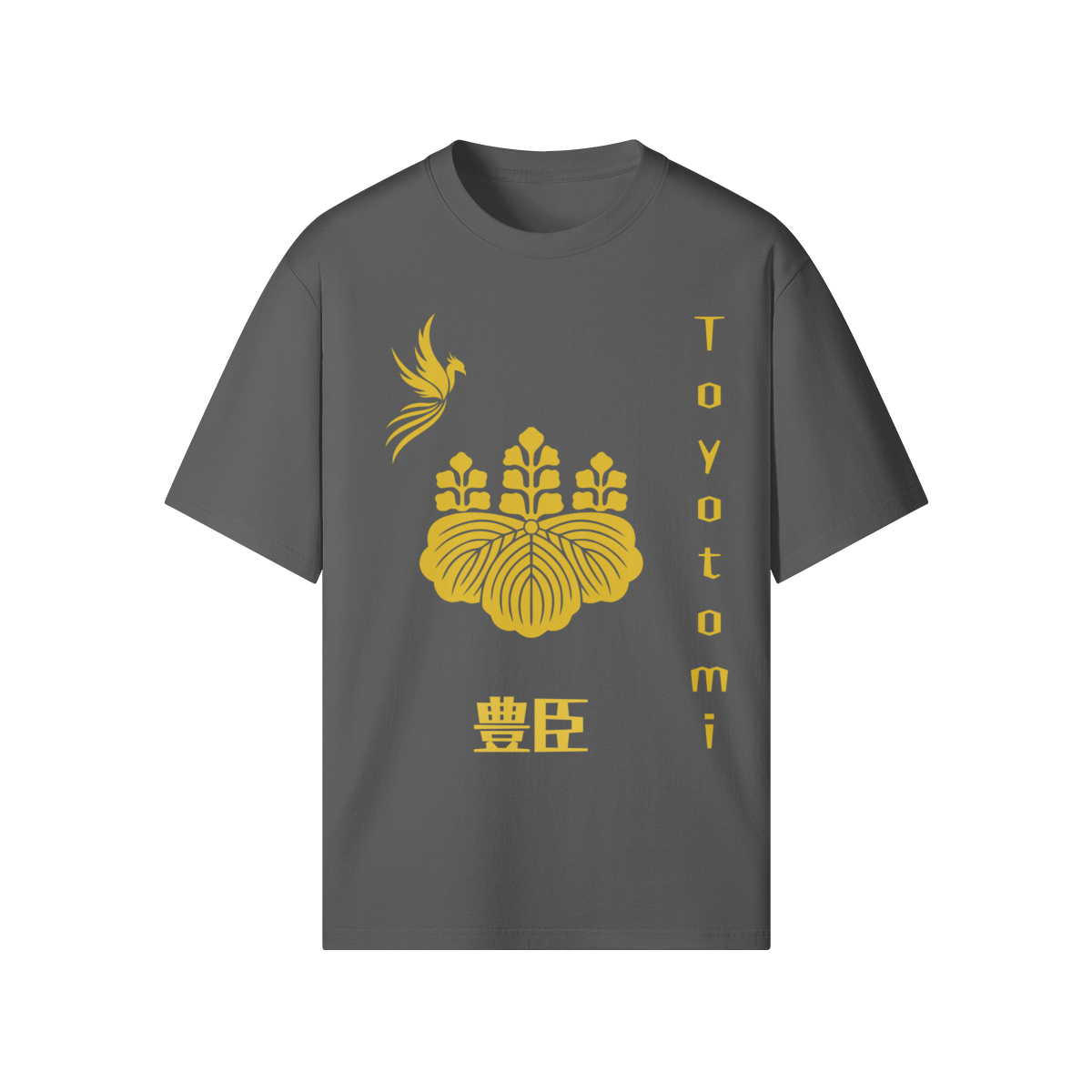 Toyotomi Clan Japanese T-shirt Samurai Crest Gray | Tengura Store