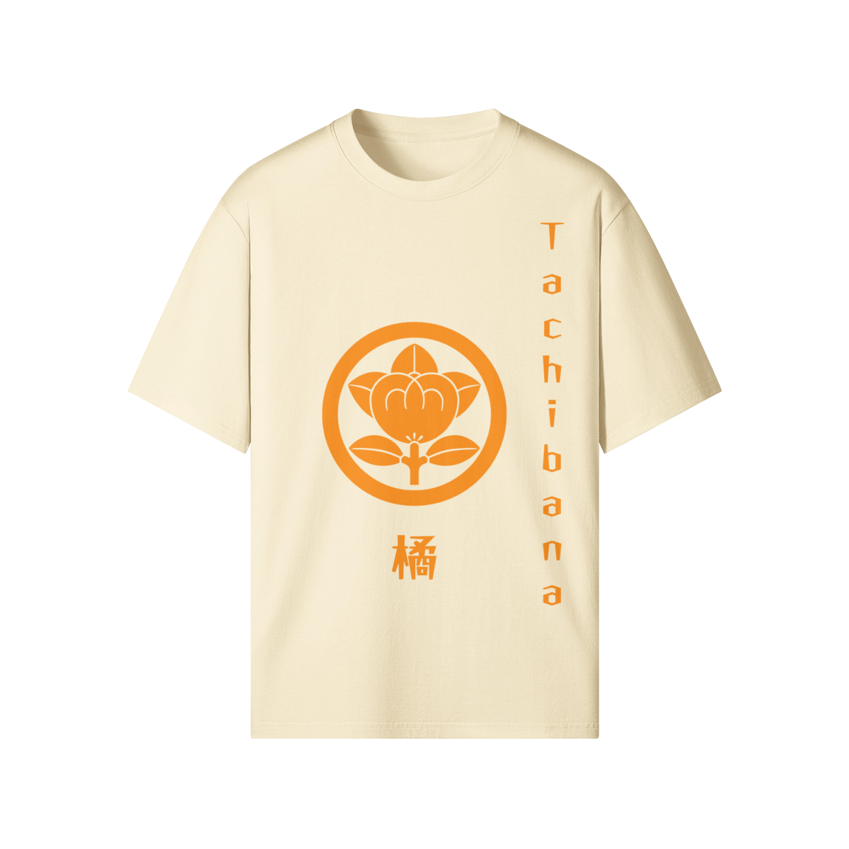 Tachibana Clan Japanese T-shirt Samurai Crest Beige | Tengura Store