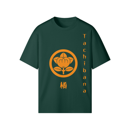 Tachibana Clan Japanese T-shirt Samurai Crest Dark Green | Tengura Store