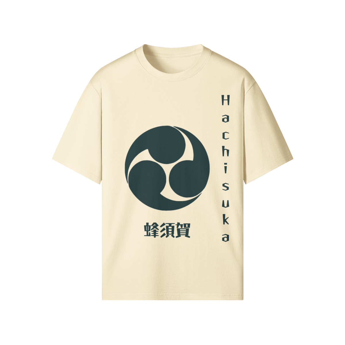 Hachisuka Clan Japanese T-shirt Samurai Crest Beige | Tengura Store