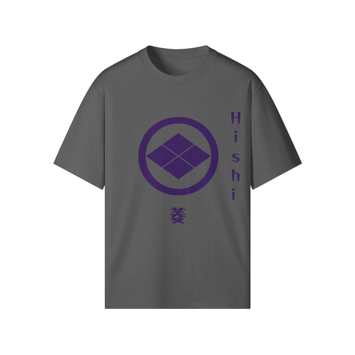 Hishi Clan Japanese T-shirt Samurai Crest Gray | Tengura Store