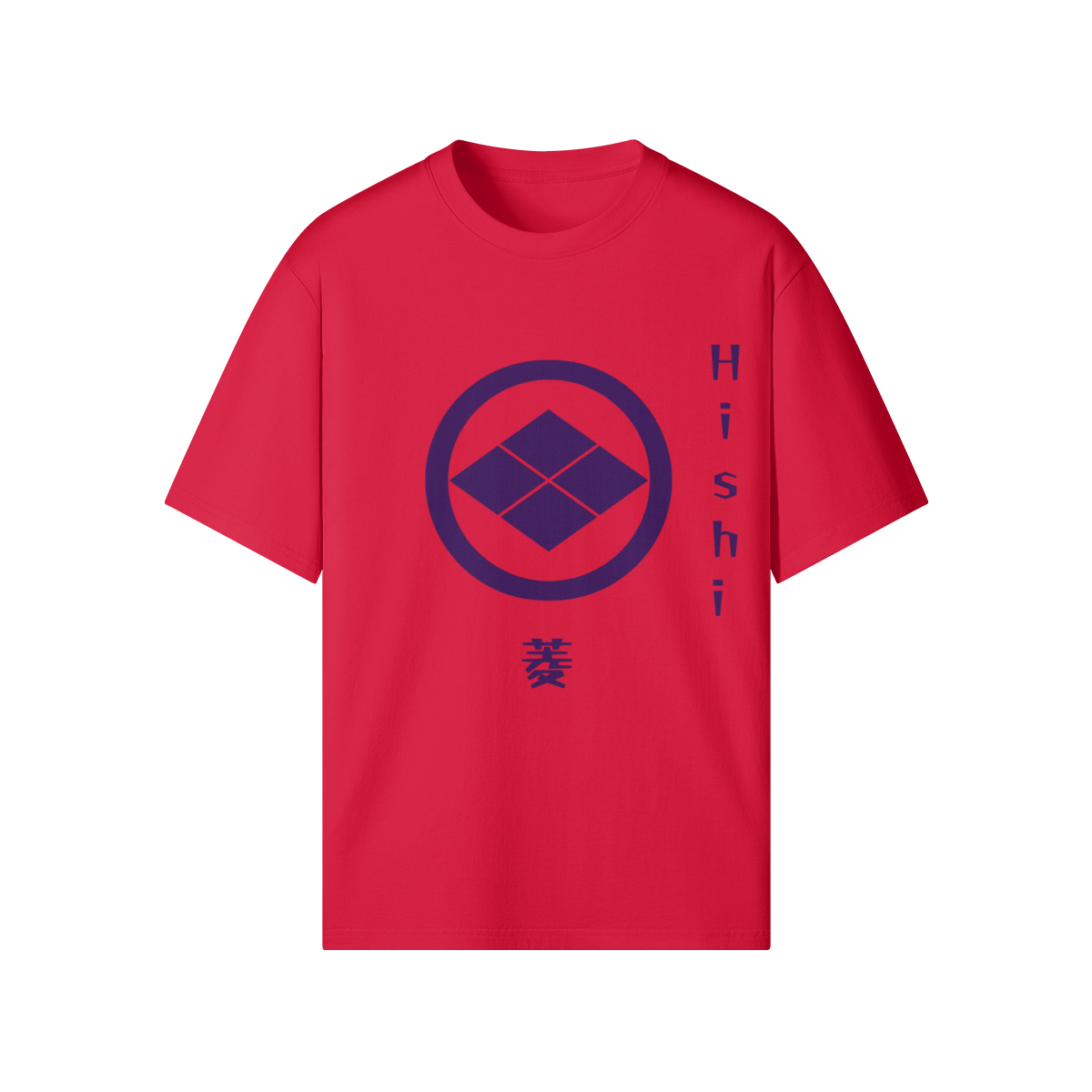 Hishi Clan Japanese T-shirt Samurai Crest Red | Tengura Store