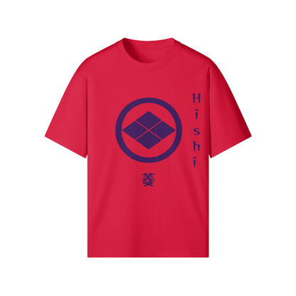 Hishi Clan Japanese T-shirt Samurai Crest Red | Tengura Store