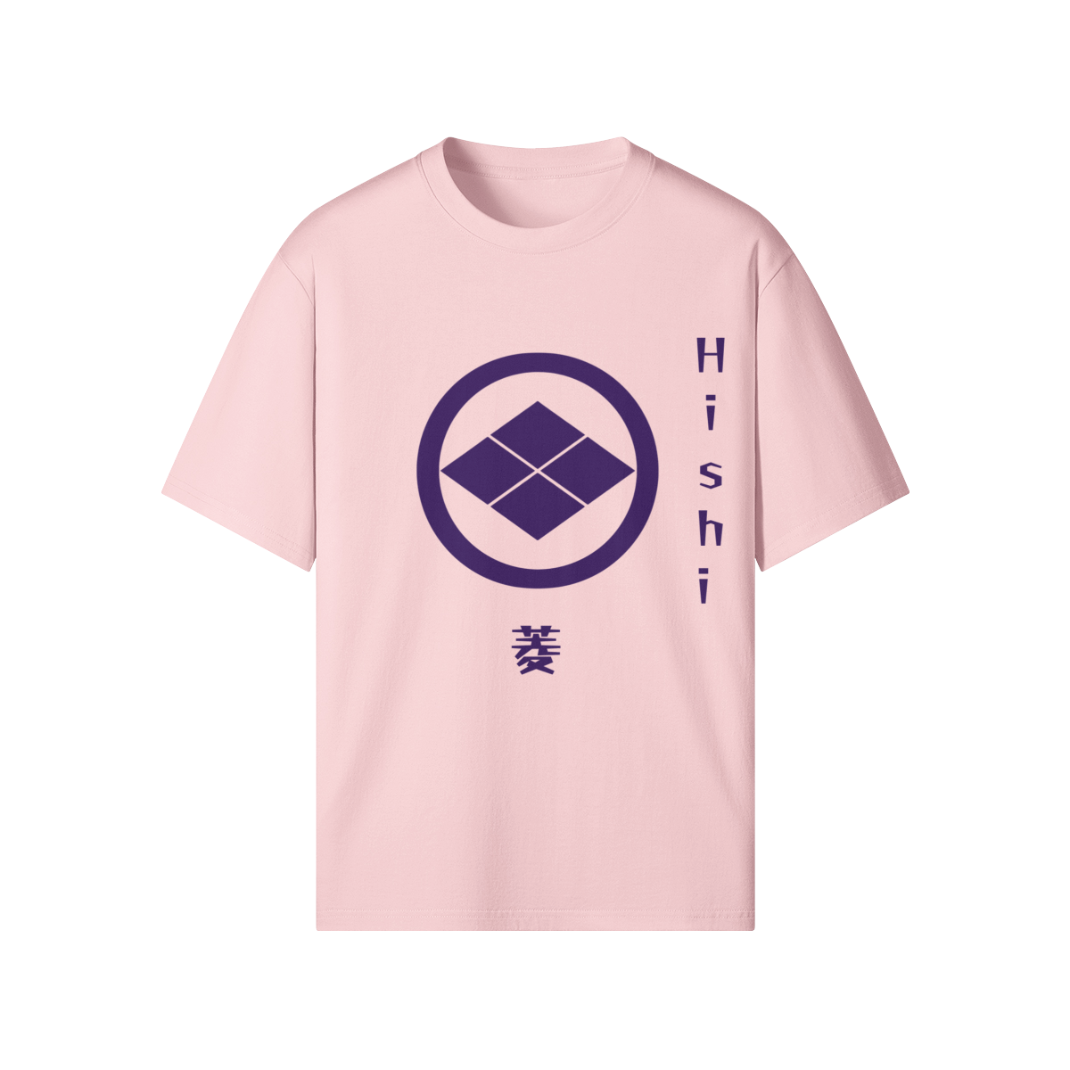 Hishi Clan Japanese T-shirt Samurai Crest Pink | Tengura Store