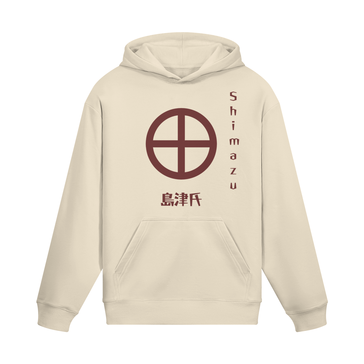 Shimazu Clan Japanese Hoodie Samurai Crest Beige | Tengura Store