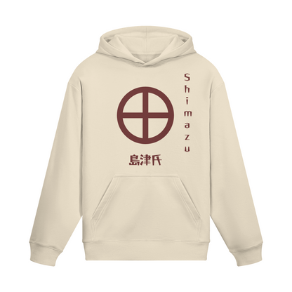 Shimazu Clan Japanese Hoodie Samurai Crest Beige | Tengura Store