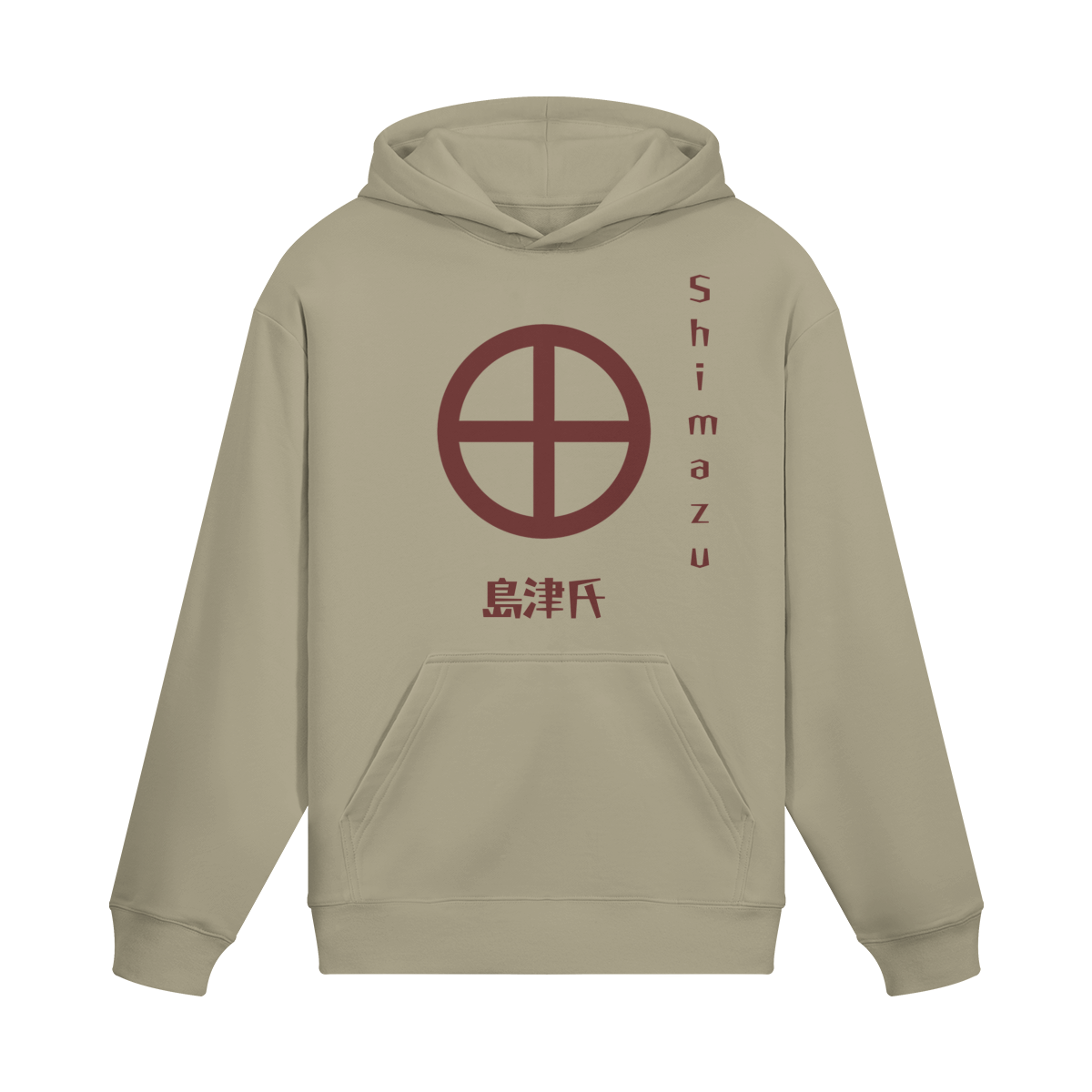 Shimazu Clan Japanese Hoodie Samurai Crest Sand Beige | Tengura Store