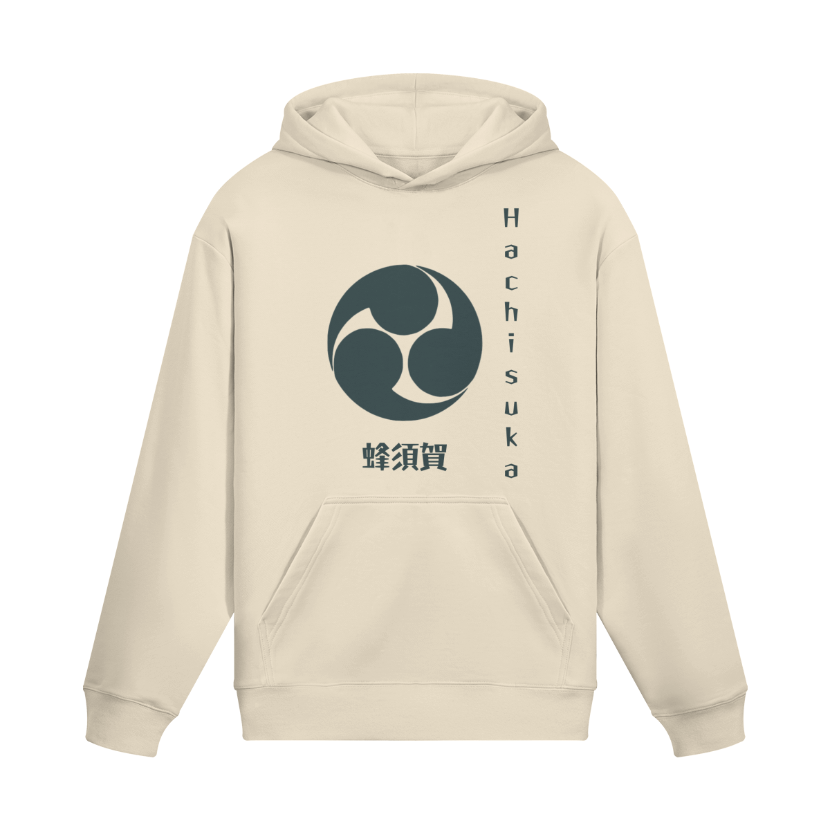 Hachisuka Clan Japanese Hoodie Samurai Crest Beige | Tengura Store