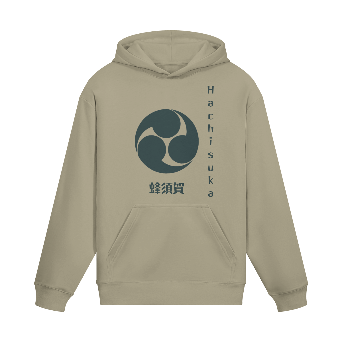 Hachisuka Clan Japanese Hoodie Samurai Crest Sand Beige | Tengura Store