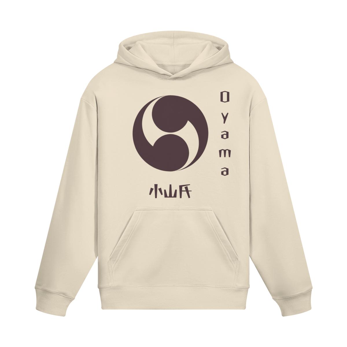 Japanese Hoodie Oyama Kamon Historic Clan Emblem Beige | Tengura Store