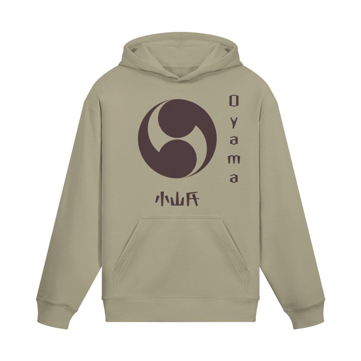 Japanese Hoodie Oyama Kamon Historic Clan Emblem Sand Beige | Tengura Store