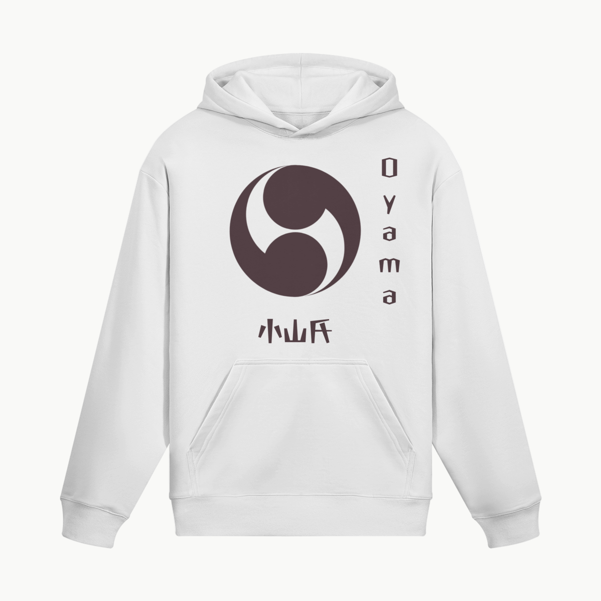 Japanese Hoodie Oyama Kamon Historic Clan Emblem White | Tengura Store