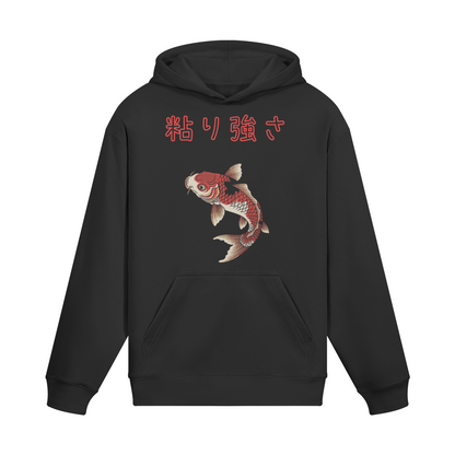 Koi Fish Hoodie Traditional Japanese Symbol of Perseverance Black | Tengura Store