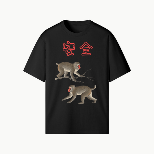 Sacred Japanese Monkeys Protection Tee Black | Tengura Store