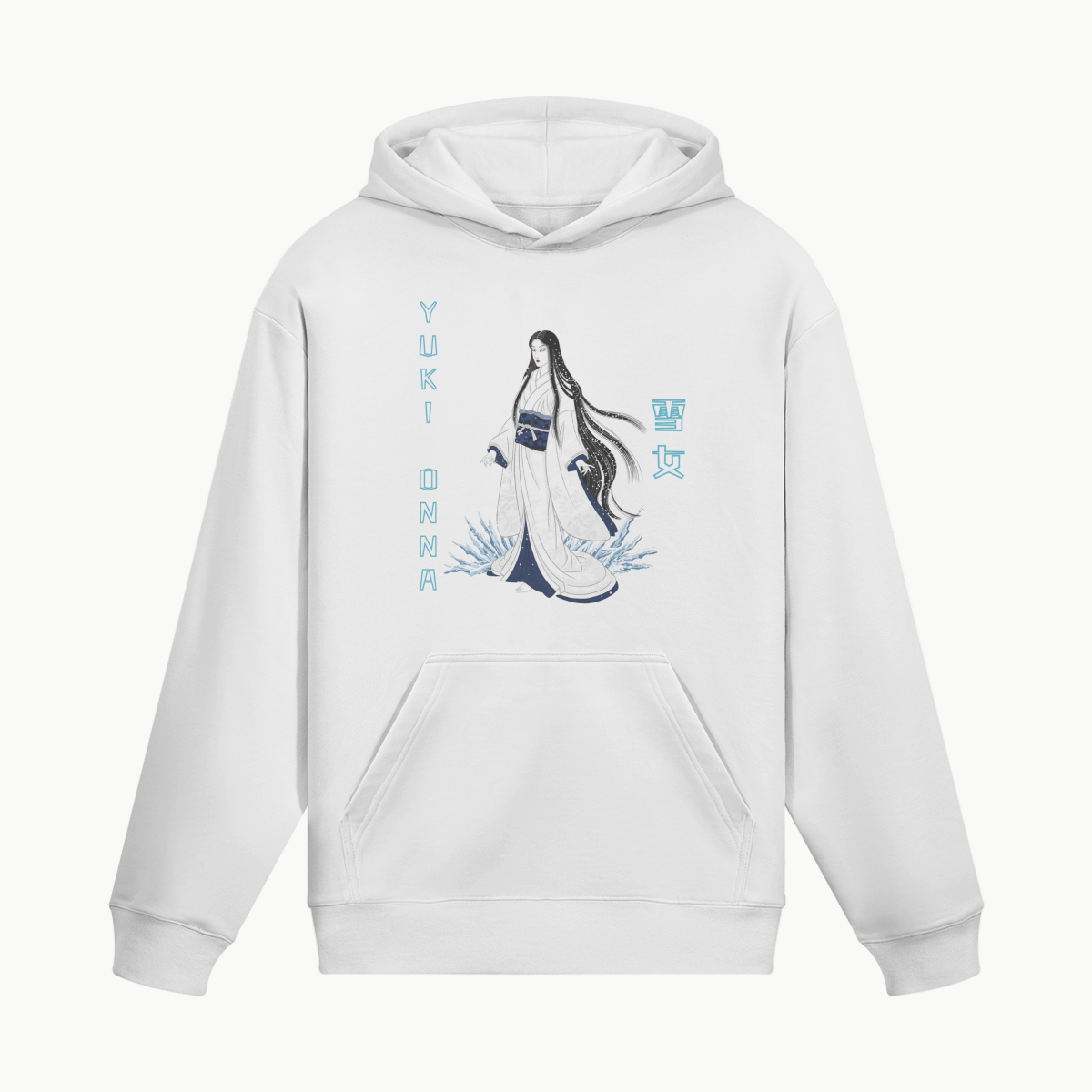Hoodie Branco Yuki Onna Japanese Folklore Snow Spirit | Tengura Store