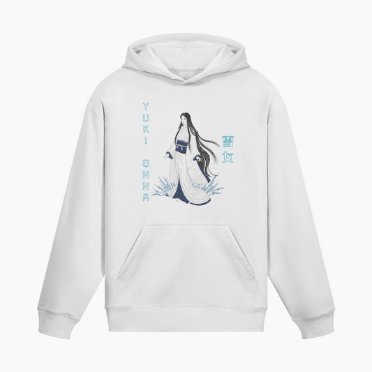 Yuki Onna Japanese Folklore Snow Spirit Hoodie White | Tengura Store