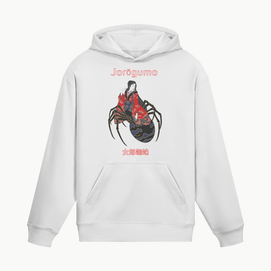 Jorogumo Spider Woman Japanese Hoodie Mythical Japanese Creature White | Tengura Store