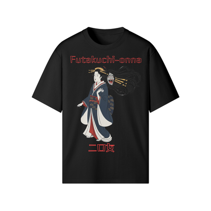 Futakuchi Onna Double-Mouth Woman Shirt Yokai Art Black | Tengura Store