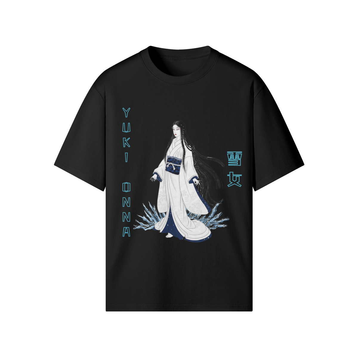 Yuki Onna Snow Spirit Tee Japanese Ghost Black | Tengura Store