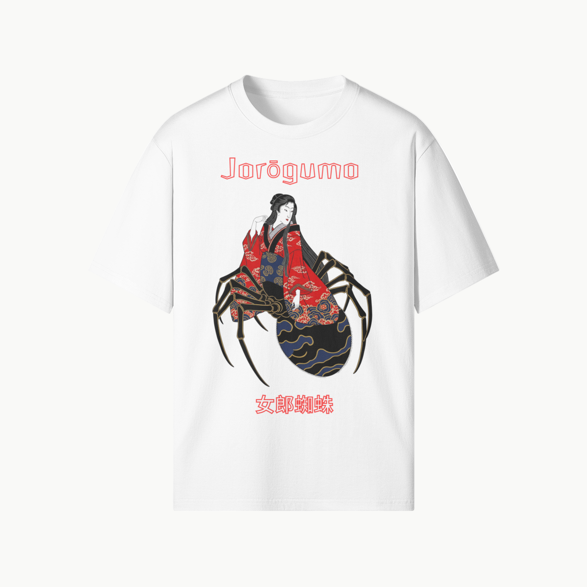 T-Shirt Jorogumo Spider Woman Folclore Japonês Branco | Tengura Store