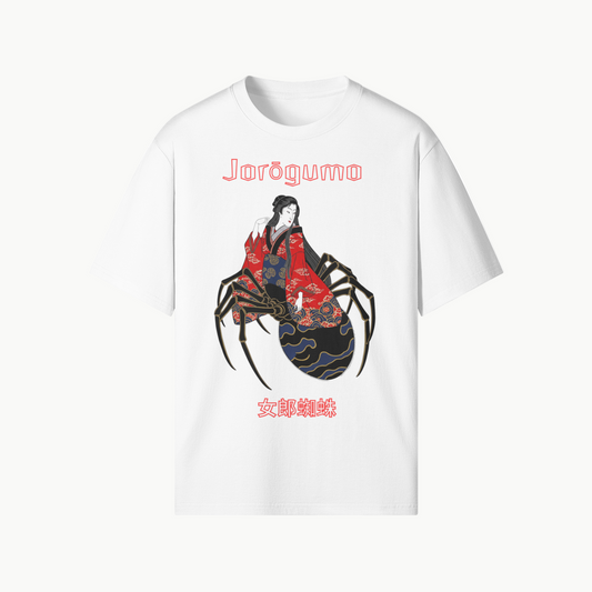 Jorogumo Spider Woman T-Shirt Japanese Folklore White | Tengura Store