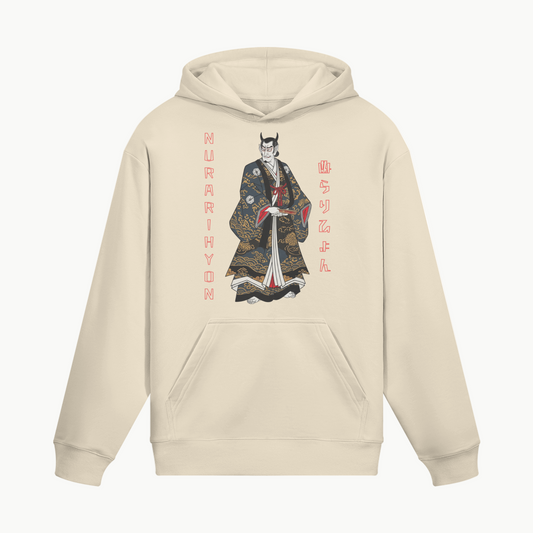 Nurarihyon Demon Hoodie Ukiyo-e Inspired Beige | Tengura Store