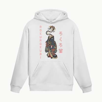 Rokurokubi Hoodie Mythical Creature Design White | Tengura Store