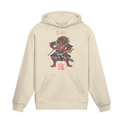 Oni Demon Hoodie Japanese Warrior Beige | Tengura Store