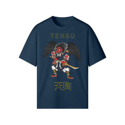 Tengu Warrior T-Shirt Japanese Mythology Indigo Blue | Tengura Store