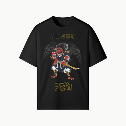 Tengu Warrior T-Shirt Japanese Mythology Black | Tengura Store