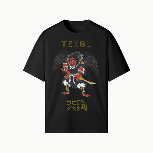 Tengu Warrior T-Shirt Japanese Mythology Black | Tengura Store