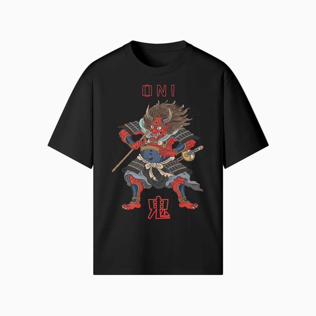 Oni Demon Japanese T-Shirt Black | Tengura Store
