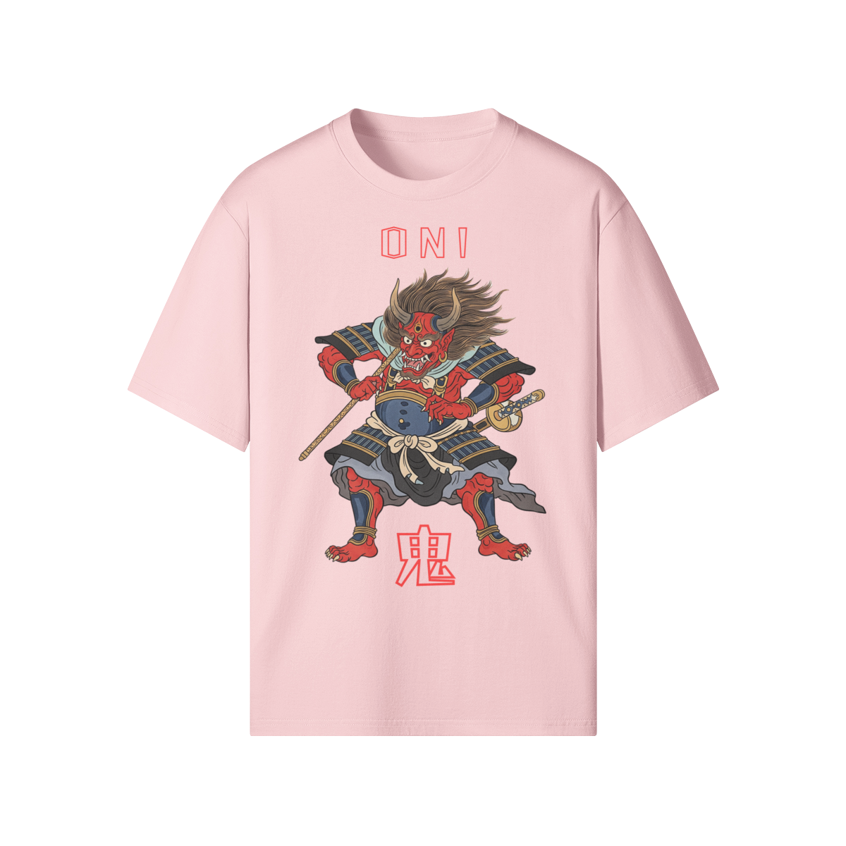 Oni Demon Japanese T-Shirt Pink | Tengura Store