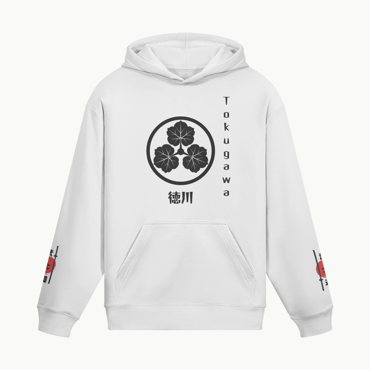 Hoodie Tokugawa Clan Símbolo Crest Branco | Tengura Store