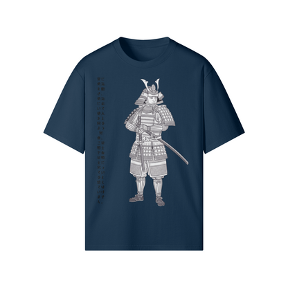 Samurai Japanese T-Shirt Bushido Code Indigo Blue | Tengura Store