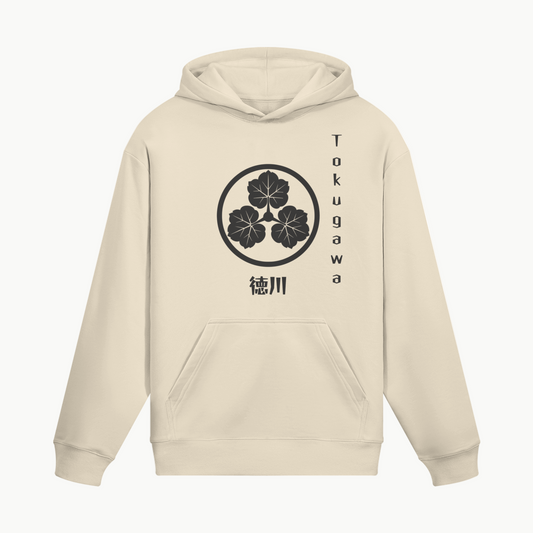 Tokugawa Clan Hoodie Samurai Crest Beige | Tengura Store